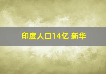 印度人口14亿 新华